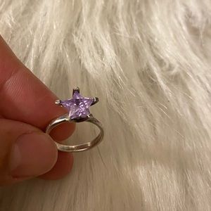 Light purple star ring .925 silver